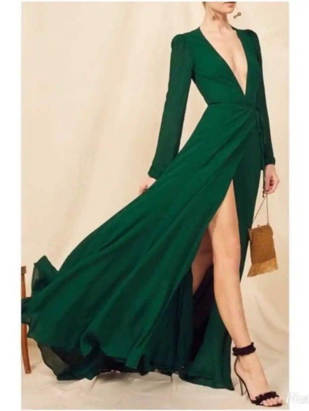 Reformation Milan Dress Emerald